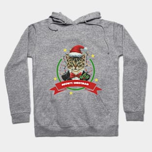 Meow Christmas with tuxedo Cat Hoodie